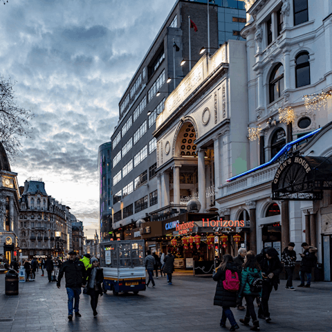 Explore Leicester Square and the theatre district nearby