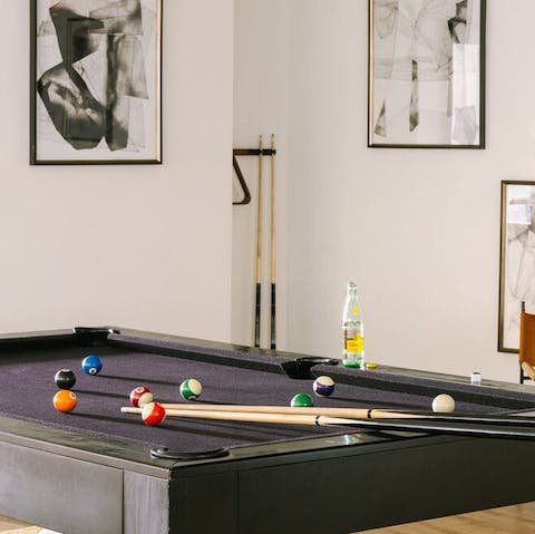 Play pool in the communal lounge