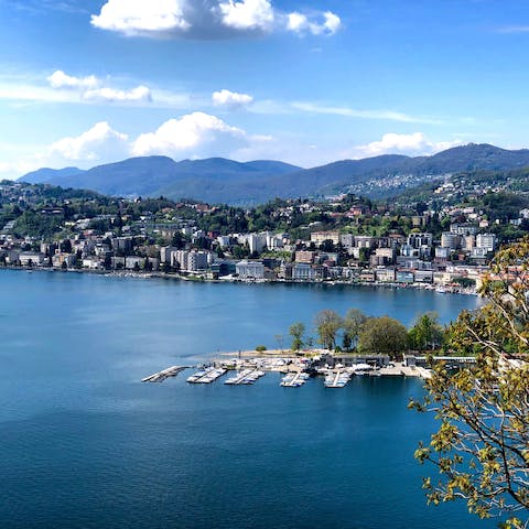 Stay in picture-perfect Lugano and reach the lake in twenty-minutes on foot