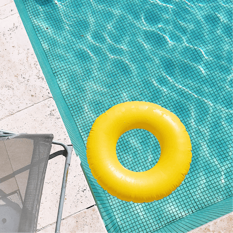 Take a dip in the clear blue pool