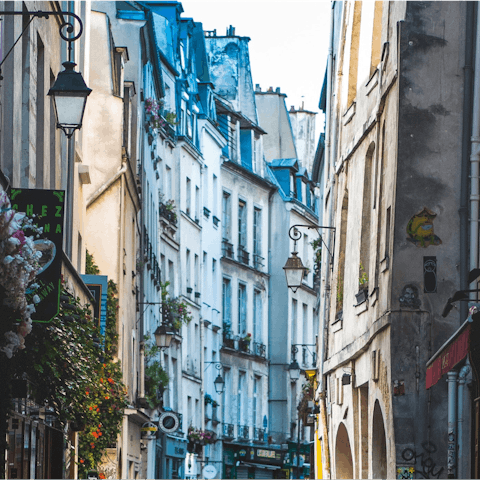 Stay in Le Marais, an artsy area of Paris teeming with boutiques, hip restaurants and lively bars