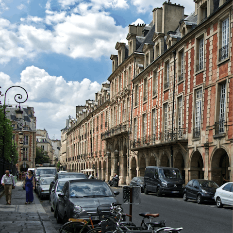 Stop at a local boulangerie for a picnic to bring to Place des Vosges, a fourteen-minute walk from home 