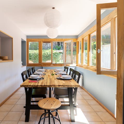 Serve up some local delights at the dining area – will you try some Normandy cider?