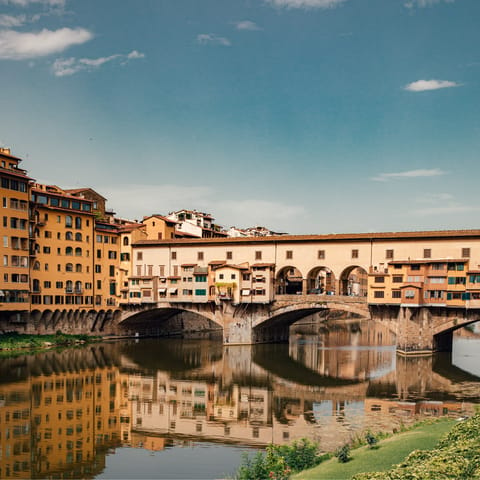 Visit the famous Ponte Vecchio, a ten-minute walk away