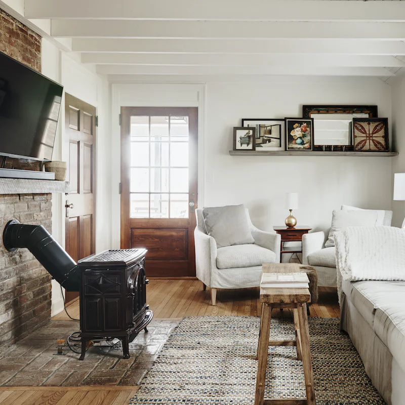 Light the fire and enjoy a wonderful sense of warmth in the living room