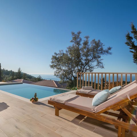 Admire the sweeping seascape from the private infinity-edged pool
