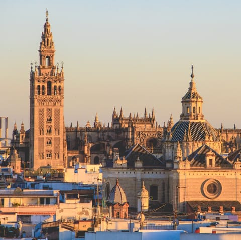 Stay in the heart of the historic city of Seville, a short walk from the beautiful Cathedral 