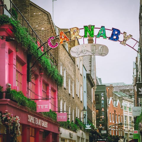 Visit Soho's lively Carnaby Street, just ten minutes on foot from your doorstep
