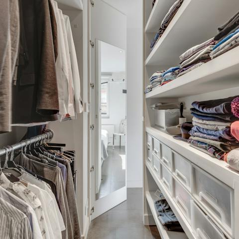 Make the most of the extra storage in your walk-in wardrobe 