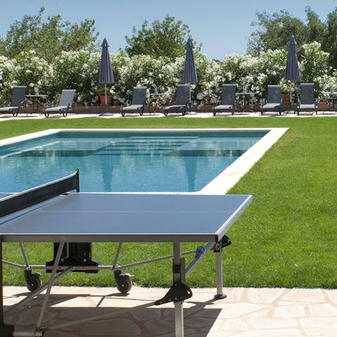 Challenge a friend to a game of table tennis