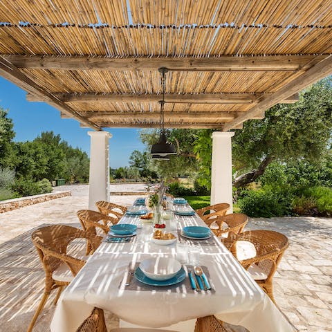 Rustle up an Italian country feast and enjoy on the terrace in the shade