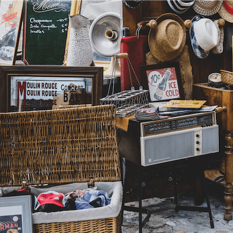 Hit the markets of Rue Clerc for vintage finds – just a five-minute walk away