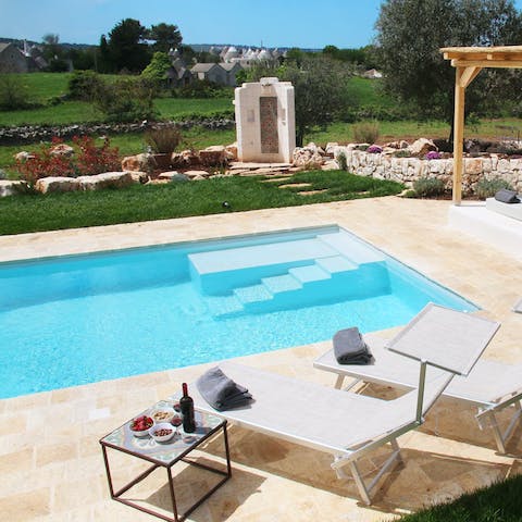 Cool off in the heat of the day with a swim in the private pool