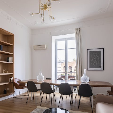 Serve up an Italian feast at the large dining area