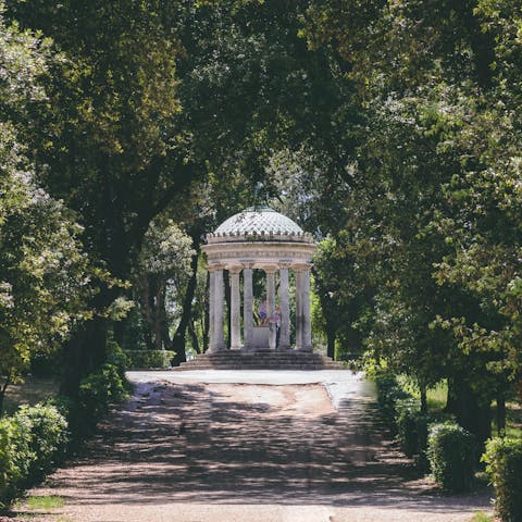 Stay just a ten-minute walk away from Villa Borghese