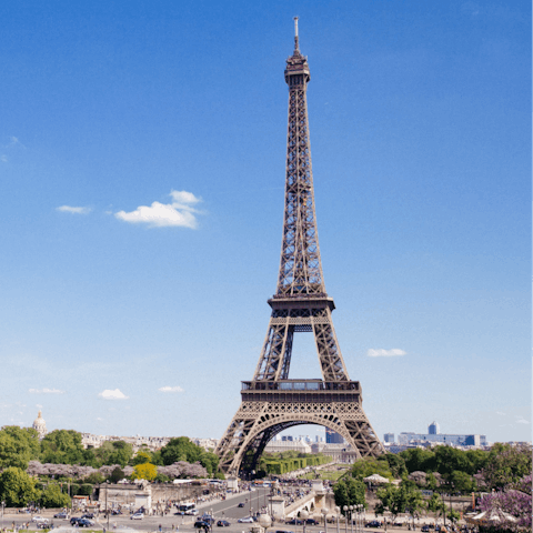 Visit the iconic Eiffel Tower – it's within walking distance