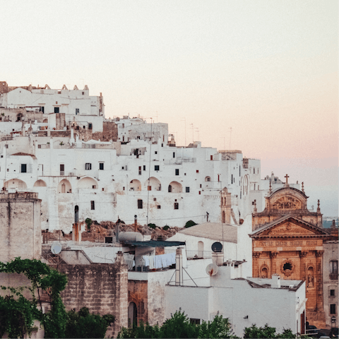 Explore the gems of Puglia – the white city of Ostuni is a twenty-minute drive away