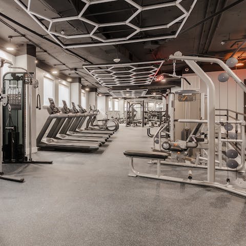 Start your day right and head to the nearby fitness centre for a gym session – you have free access