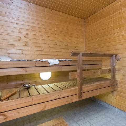 Embrace a Finnish custom and warm up cold extremities in the electric sauna