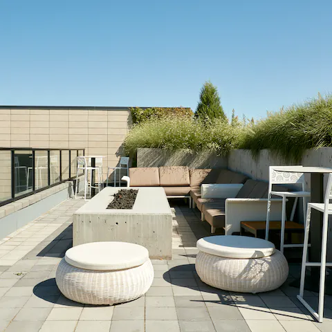 Spend summer evenings up on the communal roof terrace