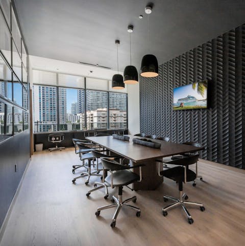 Host business meetings in the conference room