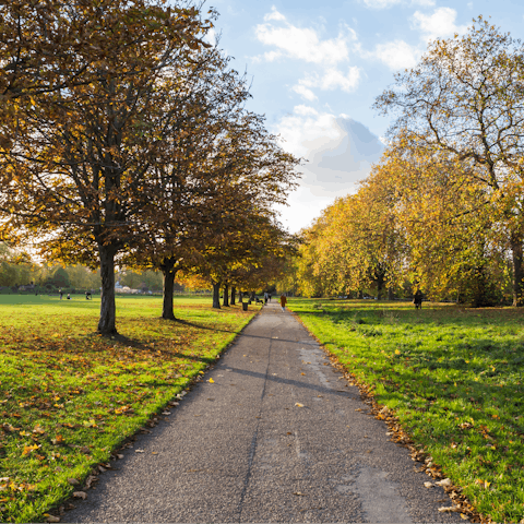Pack a picnic to enjoy in Hyde Park, a six-minute walk away