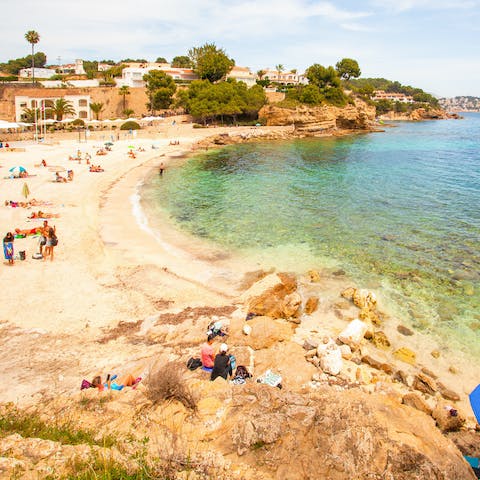 Find yourself in the powdery sand of La Fustera Beach, only a short walk away