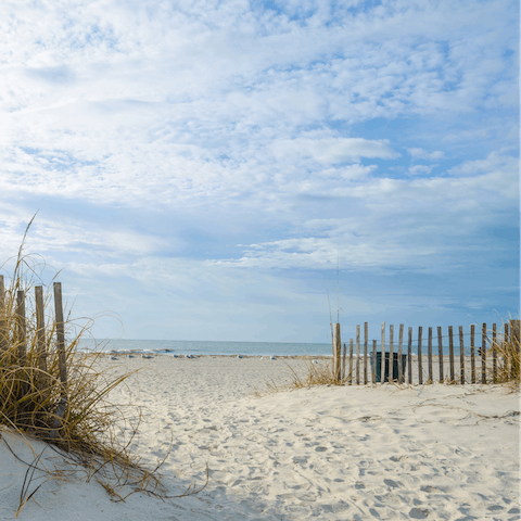 Take a short walk to the sandy beach