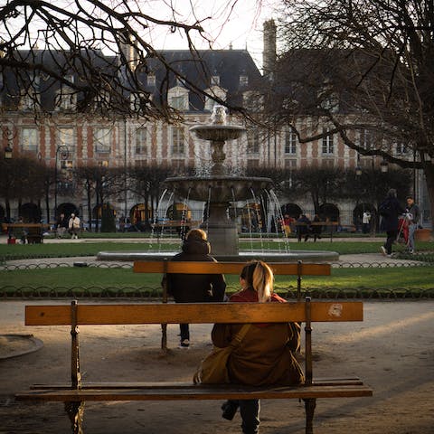 Eat croissants at nearby Places des Vosges and watch the world go by