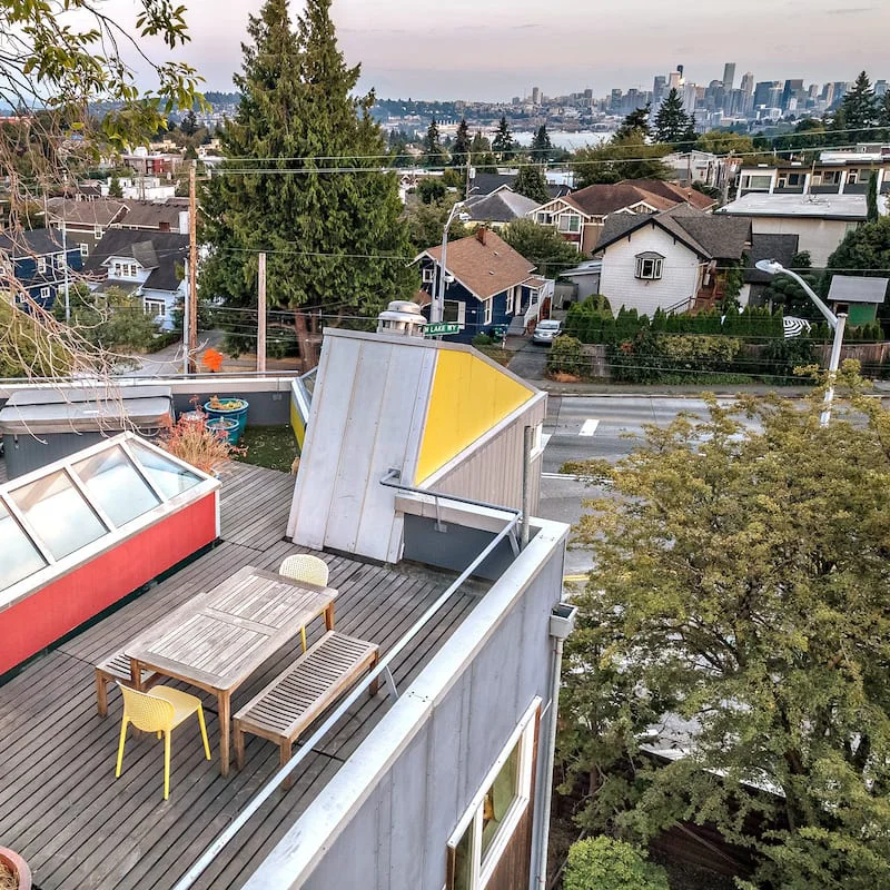 Unwind with a glass of wine and city views from the roof terrace