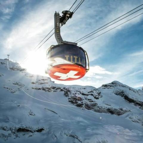Walk a few minutes to the cable car to reach the ski slopes