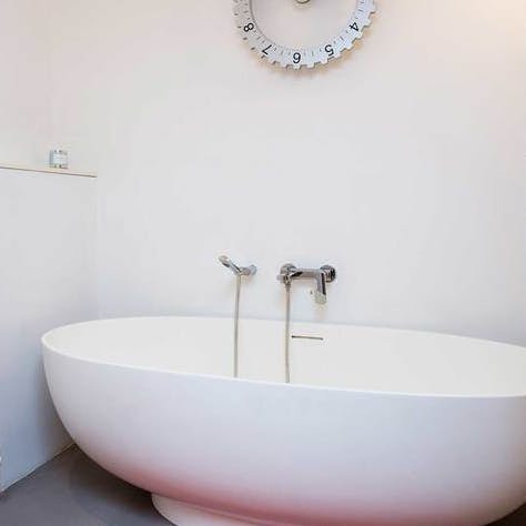 Have a long soak in the freestanding bath after a busy day in London