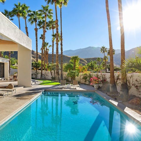 Cool off from the midday heat in your glittering  private pool