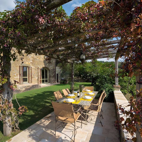 Enjoy alfresco lunches in the lovely outside dining area