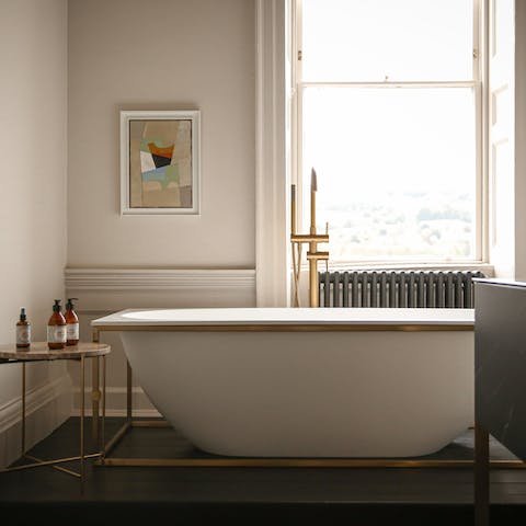 Have a long soak in the freestanding tub after exploring Bath