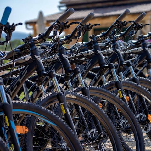Take one of the complimentary mountain bikes for a spin in along the quiet backroads