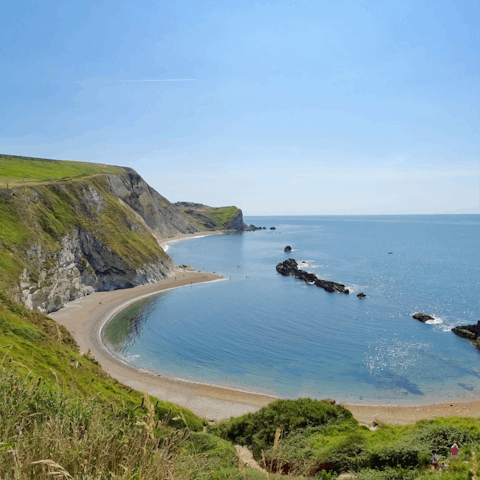 Discover the beauty of the Jurassic Coast, there's seafront paths close by