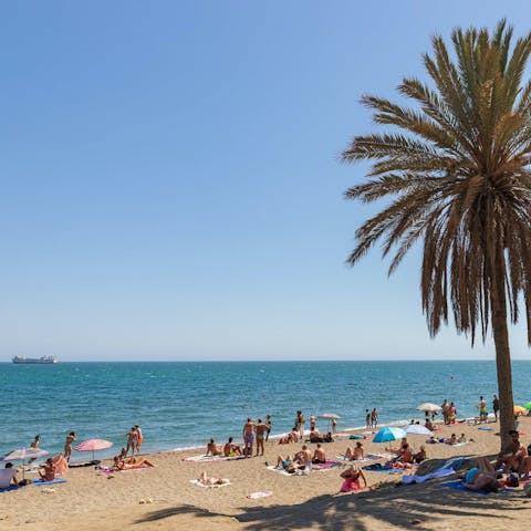 Grab your towel and head to Playa de la Malagueta, just 150m away