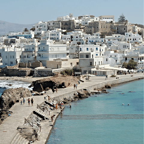 Explore Naxos Old Town – just a ten-minute drive away
