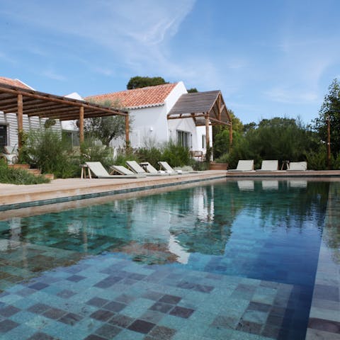 Start your day with some laps in the heated private pool