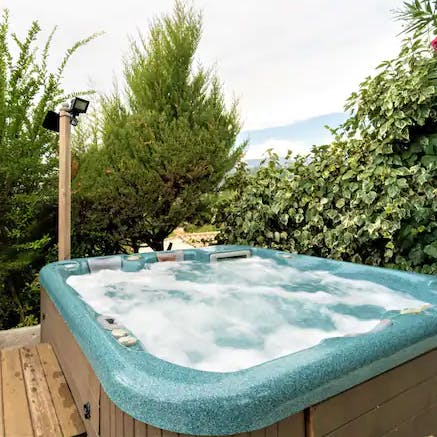 Enjoy a wonderful state of relaxation while soaking in the hot tub