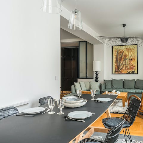 Tuck in to some local French cuisine at the grand dining area
