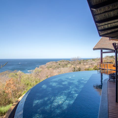 Swim in the infinity pool to cool off in the Costa Rican heat