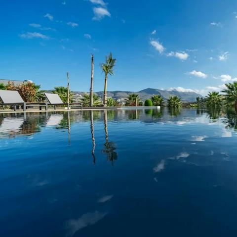 Dive into the crystalline private pool whenever you need to cool down