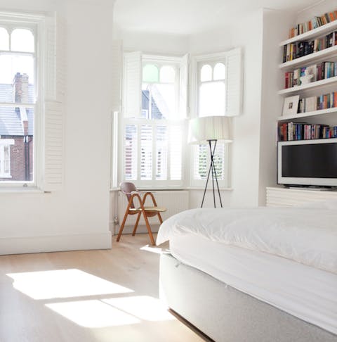 The morning light through the shutters