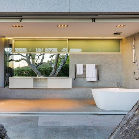 Experience the magic of outdoor living from the open-air bath
