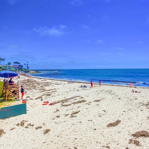 Stroll over to the beautiful sandy beach – only five minutes' walk