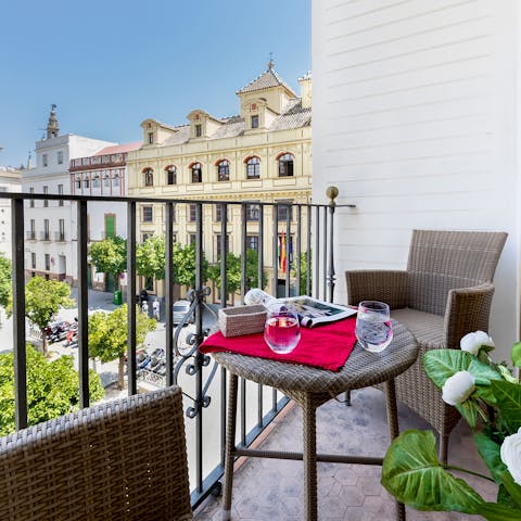 Sip your morning coffee outside on the balcony each day