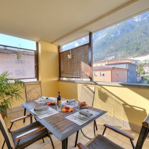 Dine al fresco on your private terrace surrounding by stunning views
