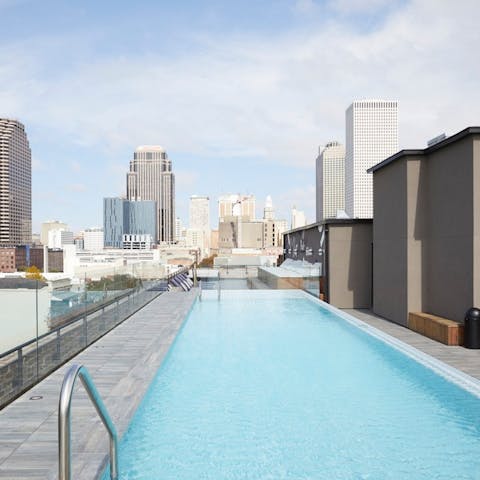 Take a dip in the rooftop pool with skyline views